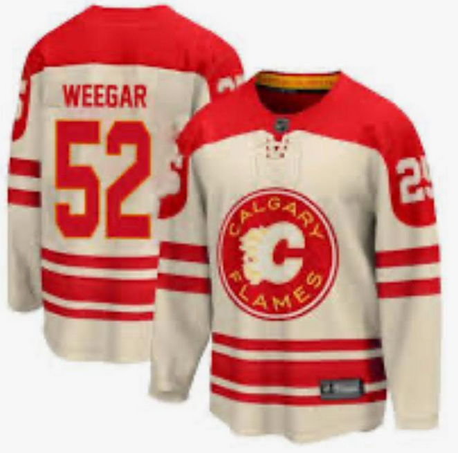 Men Calgary Flames #52 Weegar Fanatics Branded Cream 2025 NHL Heritage Classic Premier Breakaway Jersey->ncaa teams->NCAA Jersey